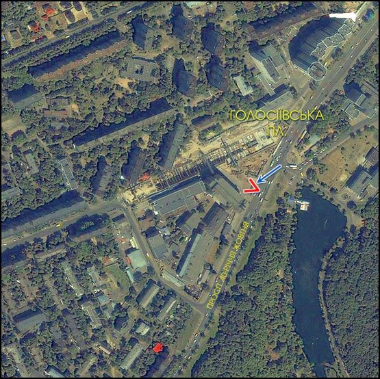 Схема рекламної площини за адресою (225345) Голосеевская площадь, из центра