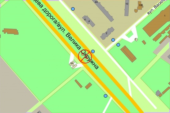 Схема рекламної площини за адресою Кільцева дорога, 9А / Василя Касіяна, розподілювач (зуп. Теремки-1) Схема рекламної площини за адресою Кільцева дорога, 9А / Василя Касіяна, розподілювач (зуп. Теремки-1)