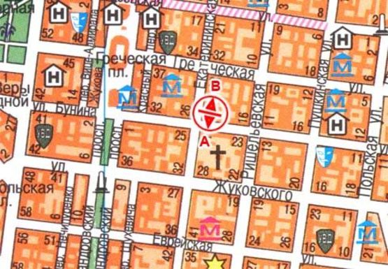 Схема рекламной плоскости по адресу Екатерининская, 025 А