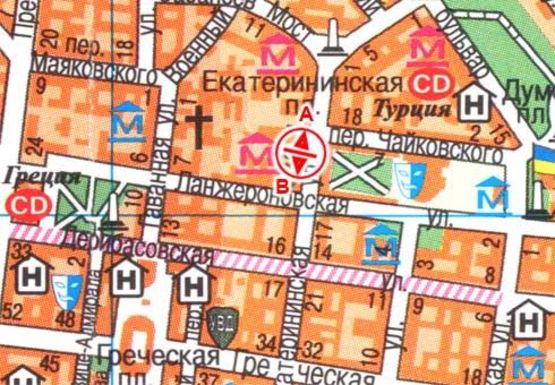 Схема рекламної площини за адресою Екатерининская, 10 B