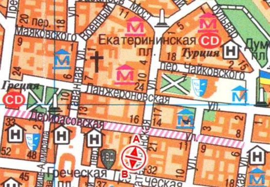 Схема рекламной плоскости по адресу Екатерининская, 18 А