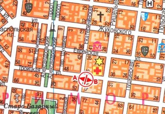 Схема рекламной плоскости по адресу Троицкая ул., 37 - Екатерининская ул. А