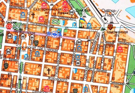 Схема рекламної площини за адресою Дерибасовская, 14 В