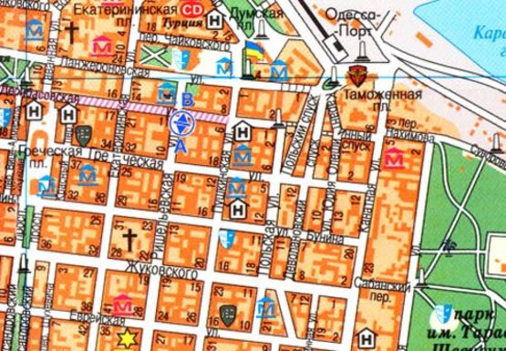 Схема рекламной плоскости по адресу Ришельевская, 5 B Схема рекламной плоскости по адресу Ришельевская, 5 B