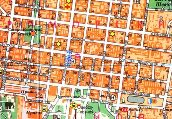 Схема рекламной плоскости по адресу Ришельевская, 55 А