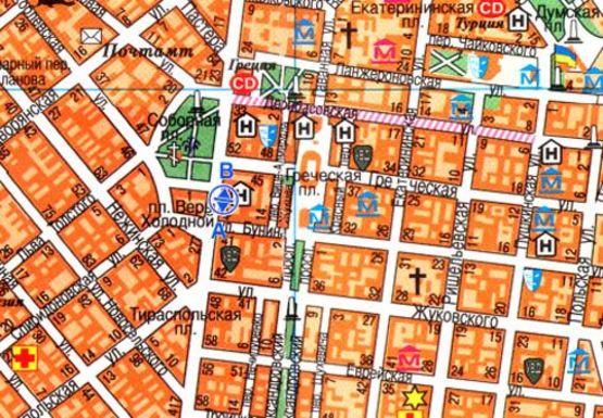 Схема рекламной плоскости по адресу Преображенская, 40