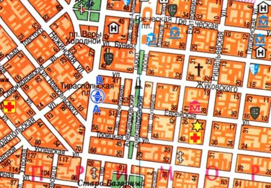 Схема рекламной плоскости по адресу Преображенская, 54