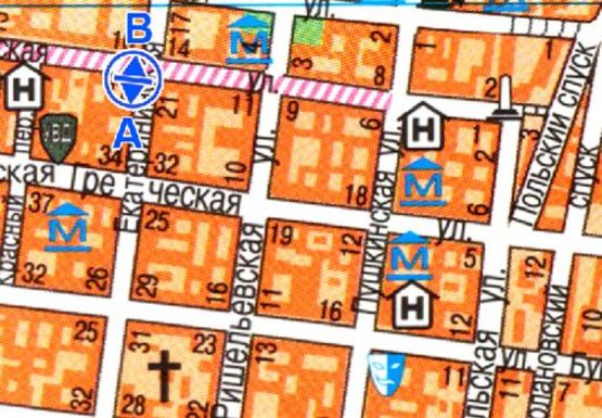 Схема рекламної площини за адресою Екатерининская - Ланжероновская B