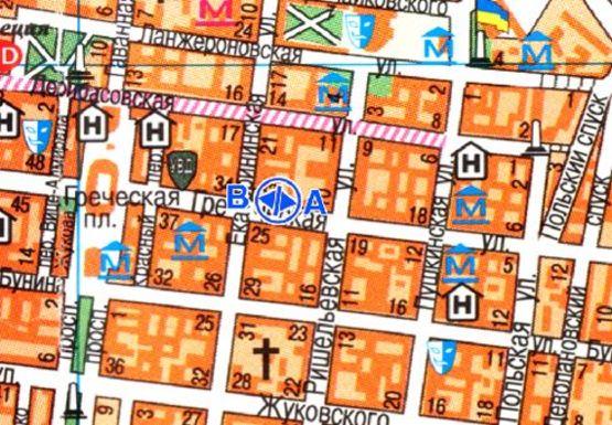 Схема рекламної площини за адресою Греческая, 30 B