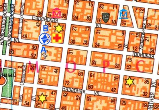 Схема рекламной плоскости по адресу Екатерининская ул., 51- Троицкая ул., 38 B