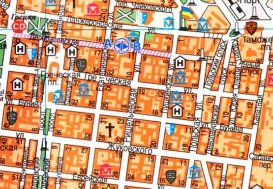 Схема рекламної площини за адресою Ланжероновская ул., 16