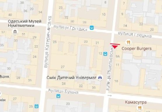 Схема рекламной плоскости по адресу Ришельевская ул., 9 - Греческая ул. В1