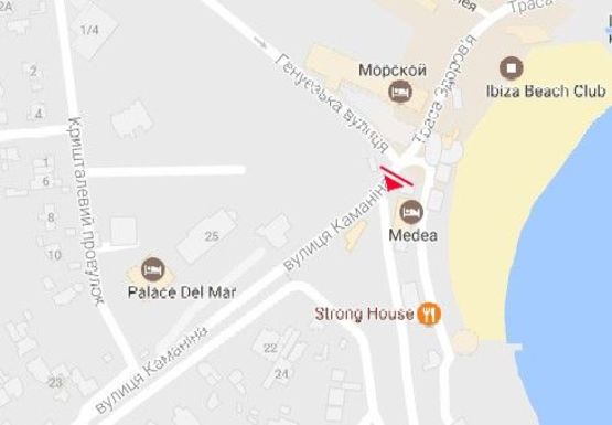 Схема рекламной плоскости по адресу Центральная аллея пляжа "Аркадия" (схема №32)