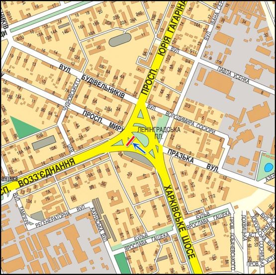 Схема рекламної площини за адресою (219667) Ленинградская площадь, в центр