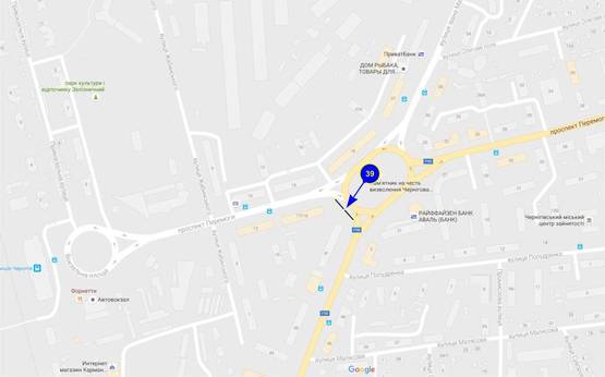 Схема рекламної площини за адресою площадь Победы призма 3