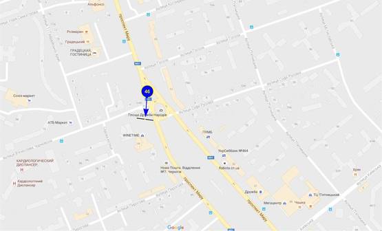 Схема рекламної площини за адресою просп. Мира х ул.Войкова призма (грань 1)