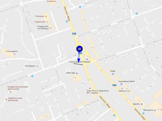 Схема рекламної площини за адресою просп. Мира х ул.Войкова призма (грань 2)