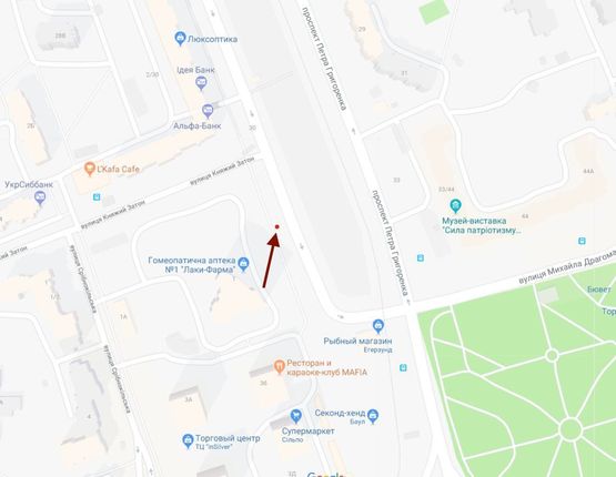 Схема рекламної площини за адресою пр.Петра Григоренка/ул.Срибнокильская,1 Схема рекламної площини за адресою пр.Петра Григоренка/ул.Срибнокильская,1