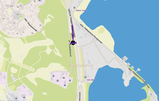 Схема рекламной плоскости по адресу Надднепрянское шоссе, 140 м от моста Патона, направление Южного моста