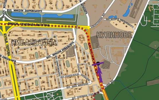 Схема рекламної площини за адресою ул.Братиславская,52, м-н "Б-52", "АТЛ", напрвл. на Троещинский