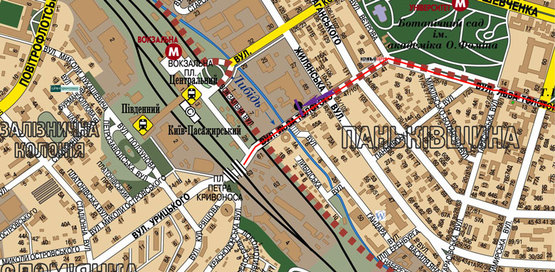 Схема рекламної площини за адресою ул.Л.Толстого,59 направление Южного вокзала Схема рекламної площини за адресою ул.Л.Толстого,59 направление Южного вокзала