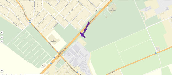 Схема рекламной плоскости по адресу Одесская трасса, 1000 м до Новой Линии, направление на Одессу