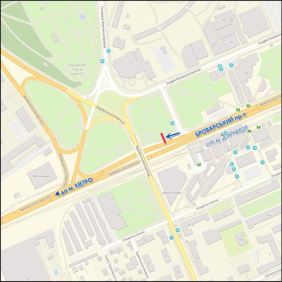 Схема рекламної площини за адресою Броварской пр., перед бульваром Перова, в центр Схема рекламної площини за адресою Броварской пр., перед бульваром Перова, в центр