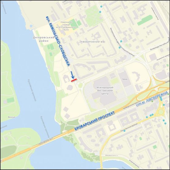 Схема рекламной плоскости по адресу Никольско-Слободская, выезд к МВЦ