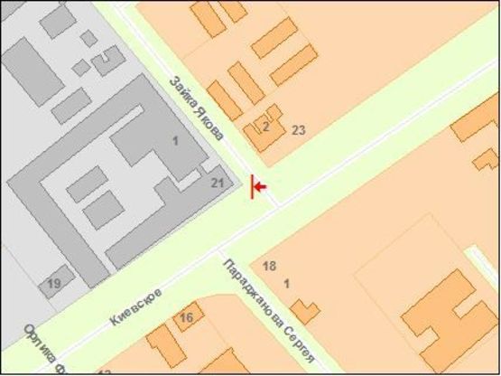 Схема рекламної площини за адресою Zt 006-3 Київське шосе,21 / вул.Саєнка,з-д"Лікарські трави"(нижній) А3