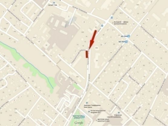 Схема рекламной плоскости по адресу пр-т. Гагаріна – пер. Університетський, призма/пр. Гагарина – пер. Университетский, призма