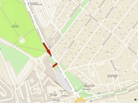 Схема рекламної площини за адресою Запорізьке шосе, МЖК "Зоряний", призма/Запорожское шоссе, МЖК "Зоряный", призма, ТЦ Дафи, МакДональдс Схема рекламної площини за адресою Запорізьке шосе, МЖК "Зоряний", призма/Запорожское шоссе, МЖК "Зоряный", призма, ТЦ Дафи, МакДональдс