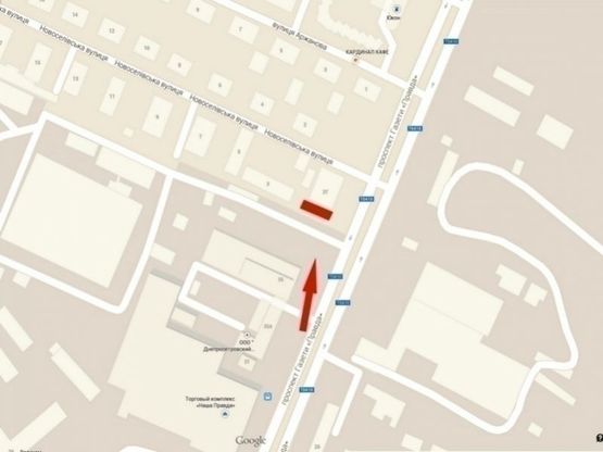 Схема рекламної площини за адресою пр-т. Слобожанський - вул. Новоселівська, з центру, призма 12х3/пр.им.газеты "Правда" - ул. Новоселовская, из центра, призма 12х3