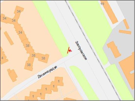 Схема рекламної площини за адресою Запорізьке шосе -
вул.Джинчарадзе, 38/Запорожское шоссе - ул.Джинчарадзе, 38, поток к пр.Гагарина, рядом ТЦ Биеннале, ТЦ Метро, ТЦ Эпицентр, вариант размещения на призме 3х12 или призме 3х6