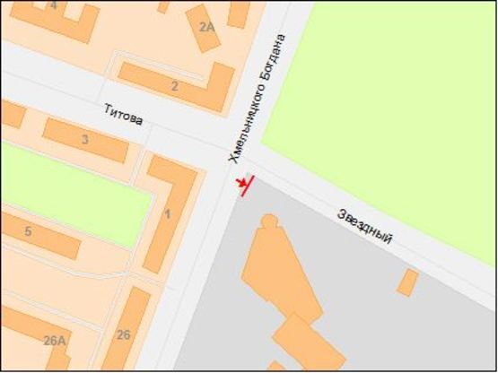 Схема рекламной плоскости по адресу вул.Титова - пр. Б.Хмельницького/ул.Титова - Героев Сталинграда, бэк-лайт 8х4