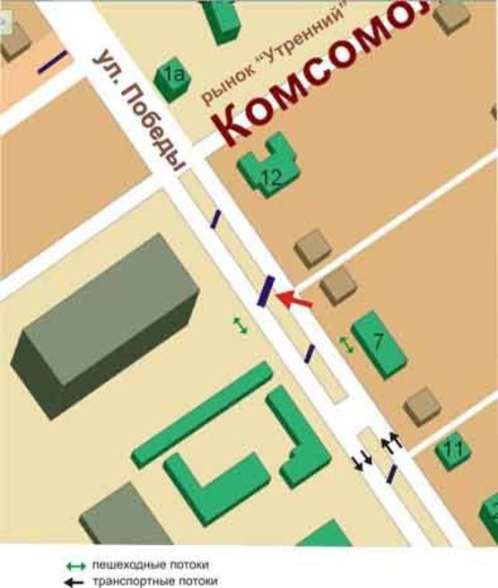 Схема рекламної площини за адресою ул.Победы, рынок "Утренний", №35-Б
