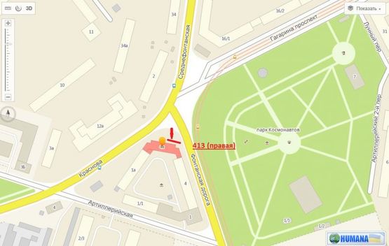 Схема рекламной плоскости по адресу Фонтанская дорога, 4а (Правая призма)