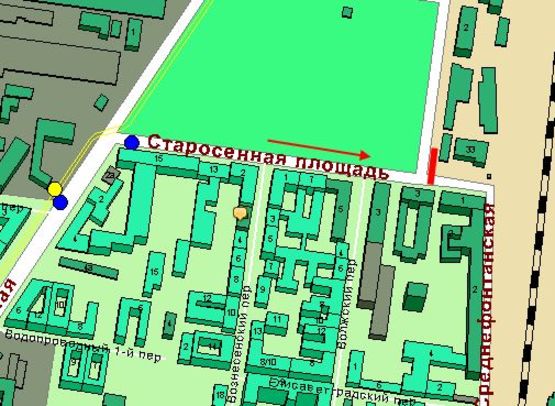 Схема рекламної площини за адресою Старосенная пл. (возле завода) (Призма)