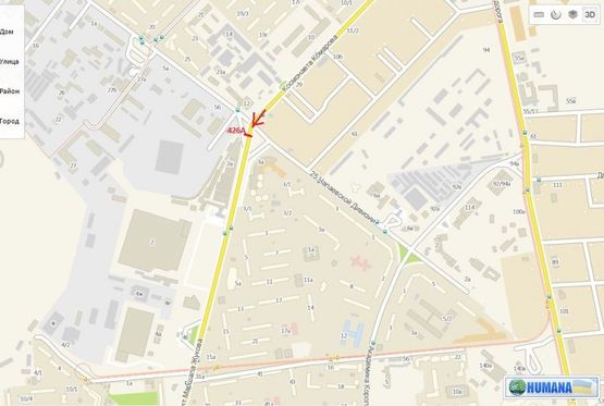 Схема рекламної площини за адресою просп. Маршала Жукова - ул. 25-й Чапаевской дивизии (призма на треугольнике) Схема рекламної площини за адресою просп. Маршала Жукова - ул. 25-й Чапаевской дивизии (призма на треугольнике)