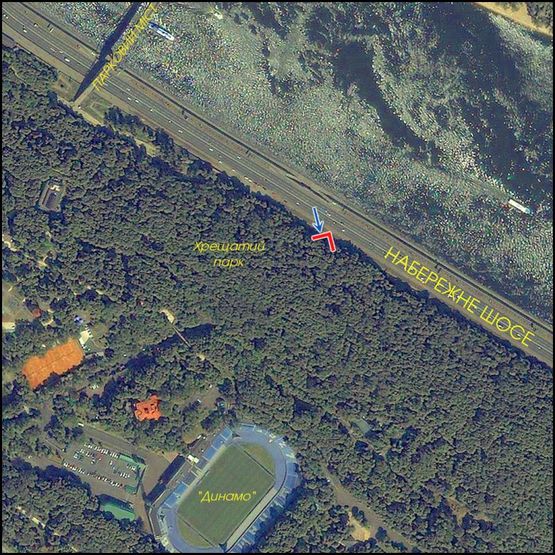 Схема рекламної площини за адресою (234066) Набережное шоссе, от Почтовой к м.Днепр