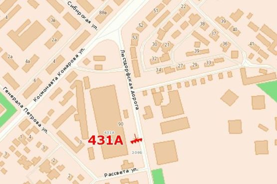 Схема рекламной плоскости по адресу Люсторфская дорога, 27/55 (3-ая станция) (Призма)