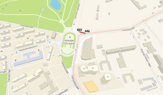 Схема рекламной плоскости по адресу ул. Пионерская (напротив ТЦ Сады победы) (Призма правая)