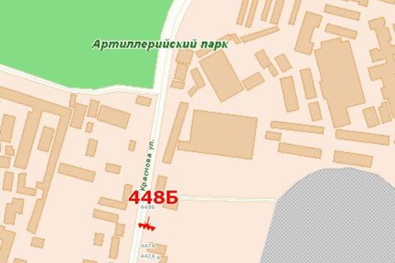 Схема рекламної площини за адресою ул. Краснова, 3-Б/2 (призма)