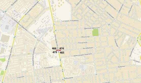 Схема рекламной плоскости по адресу 5 ст. Люстдорфской дор. - ул. Китобойная 110 (в город правый призма)