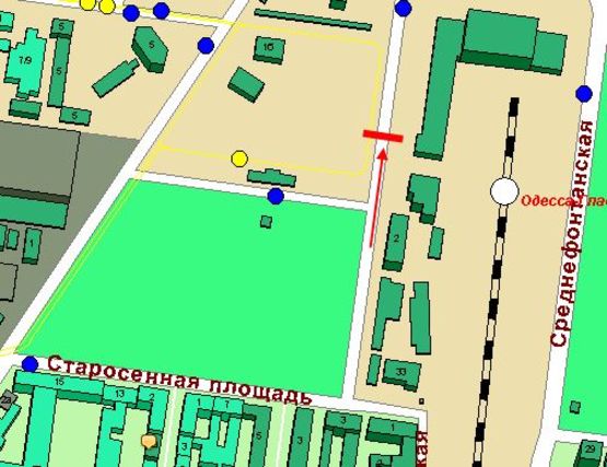 Схема рекламной плоскости по адресу пл. Старосенная (в город левый Призма)