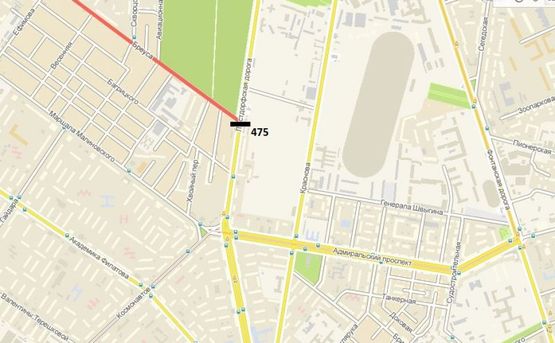 Схема рекламної площини за адресою ул. Королева - 25  Чапаевской Дивизии (призма правая) Схема рекламної площини за адресою ул. Королева - 25  Чапаевской Дивизии (призма правая)