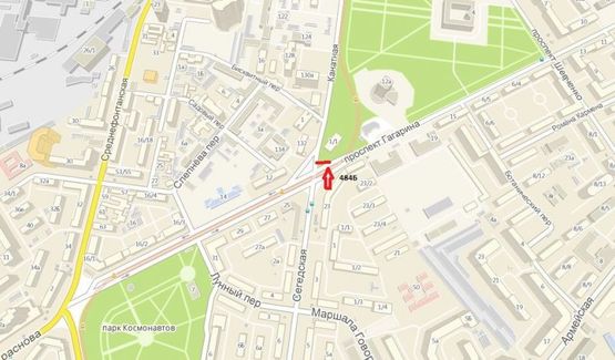 Схема рекламной плоскости по адресу пр-кт Гагарина - ул. Канатная, 132 (Призма)