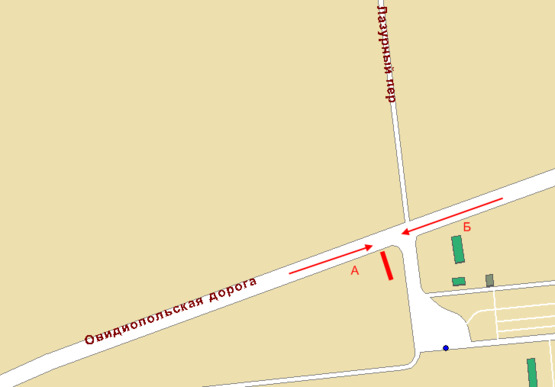 Схема рекламної площини за адресою Овидиопольская дор. - 7-й км (в город Призма)
