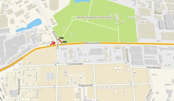 Схема рекламной плоскости по адресу ул. Мельницкая - ул.В. Стуса (сх. 13) (Призма правая) Схема рекламной плоскости по адресу ул. Мельницкая - ул.В. Стуса (сх. 13) (Призма правая)