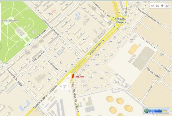 Схема рекламной плоскости по адресу 3 станция Люстдорфской дороги, 27/53 (Призма левая)