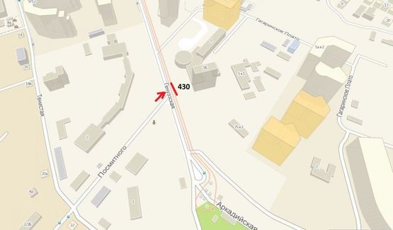 Схема рекламної площини за адресою Гагаринское плато, 5 (левая) (Призма)